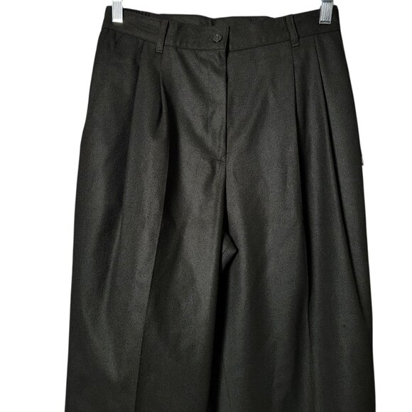 Sag Harbor Petite Womens Black Wool Pleated Business Casual Work Pants 10P - Picture 2 of 9